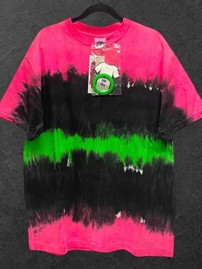 Vintage 90s Top2OnDowns Multicolor Tie Dye Single Stitch Deadstock T-Shirt // L